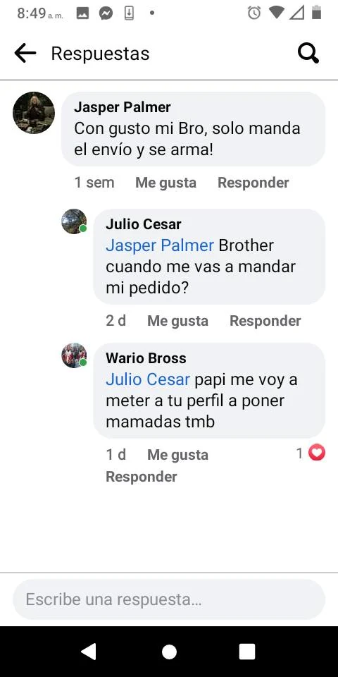 Captura de comentarios en una publicación
